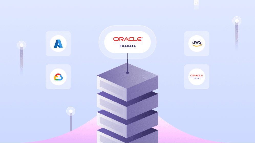 Tessell product illustration: Move Exadata to the cloud. Without moving the risk with it