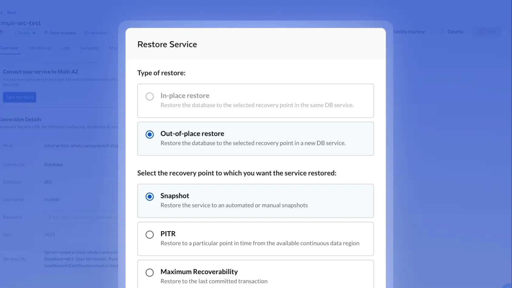 Restore screenshot